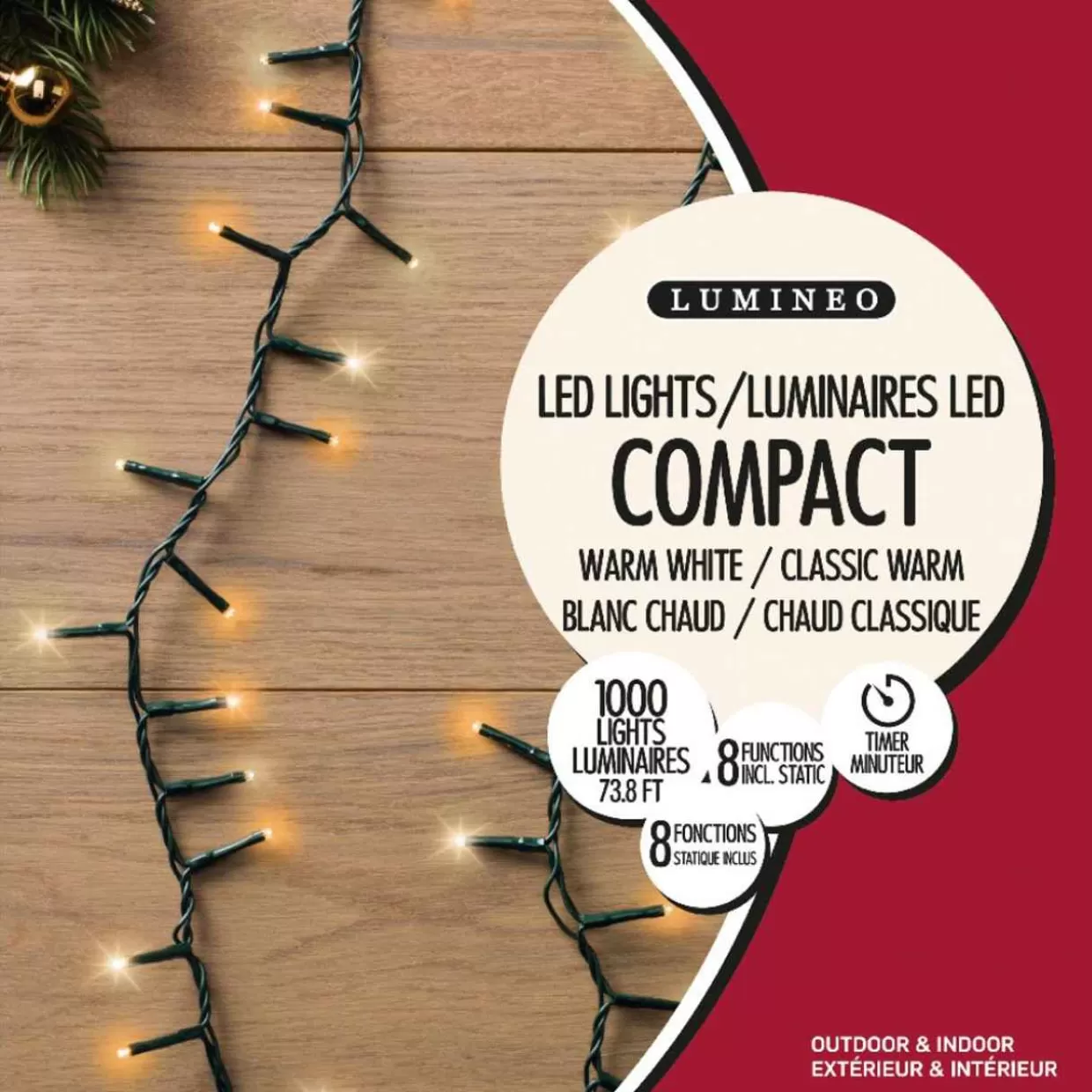 Lumineo 1000 Led Warm And Classic Compact Lights Green Wire* Lumineo Lights