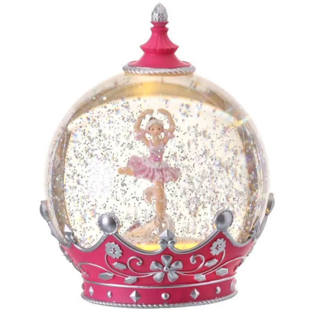 * 10" Led Battery/Timer Ballerina Ball Water Globe* Lit Water Globes