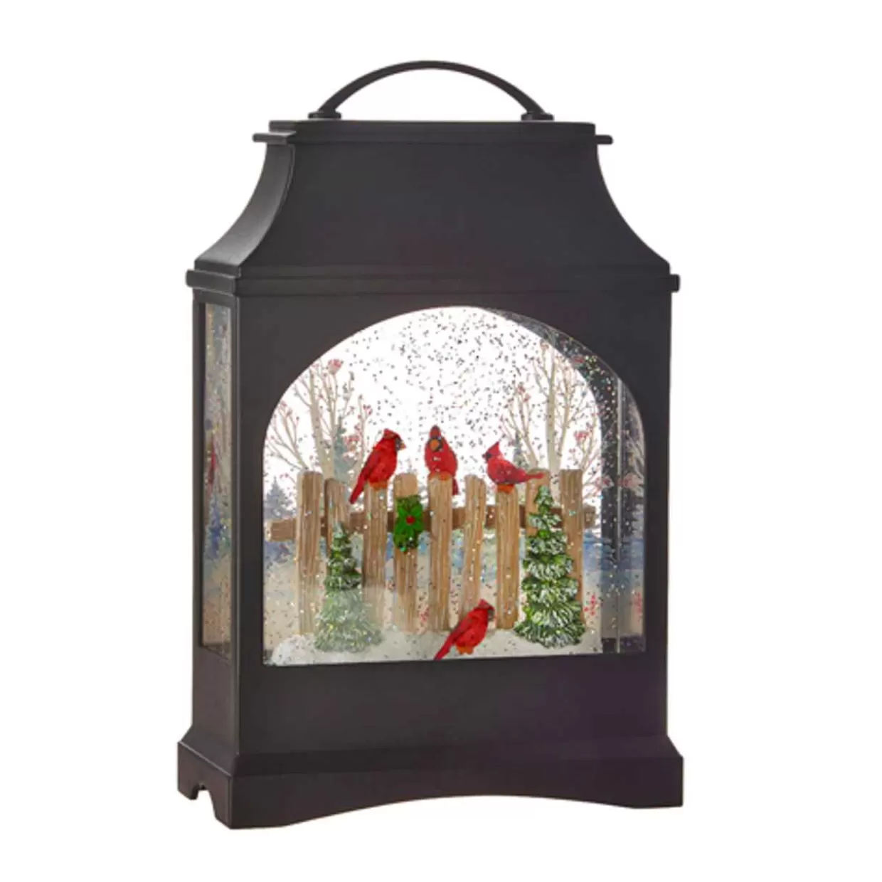 * 11" Birds On Fence Lighted Water Lantern* Lit Water Globes