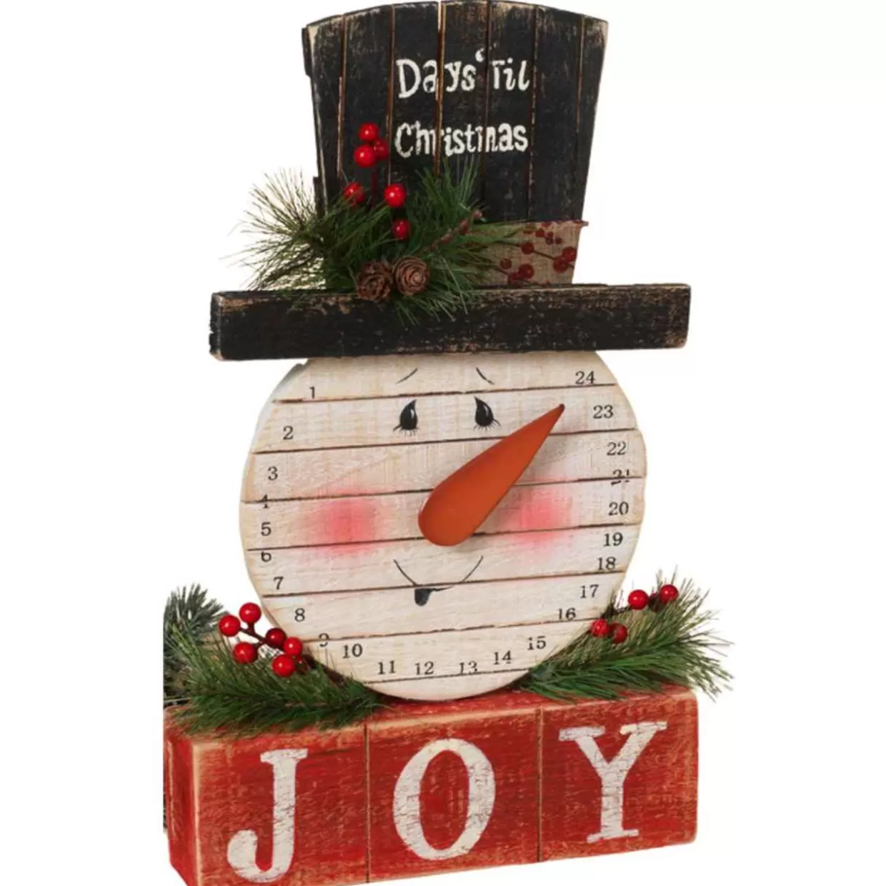 Byers Choice 14 Inches Wooden Snowman Countdown To Christmas, Standing Advent Calendar, Indoor Holiday Decoration* Advent Calendars