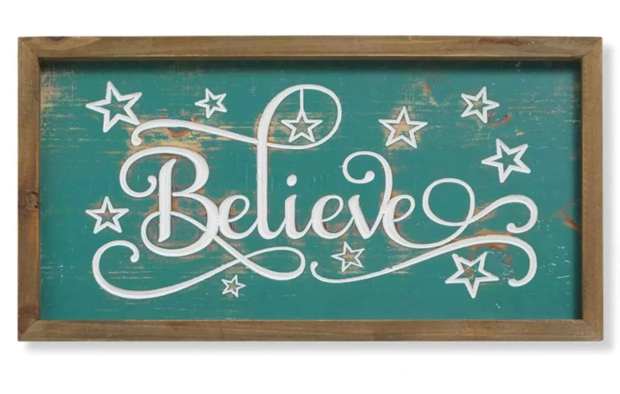 * 16" Wooden Wall Decor With The Insignia "Believe"* Wooden Signs