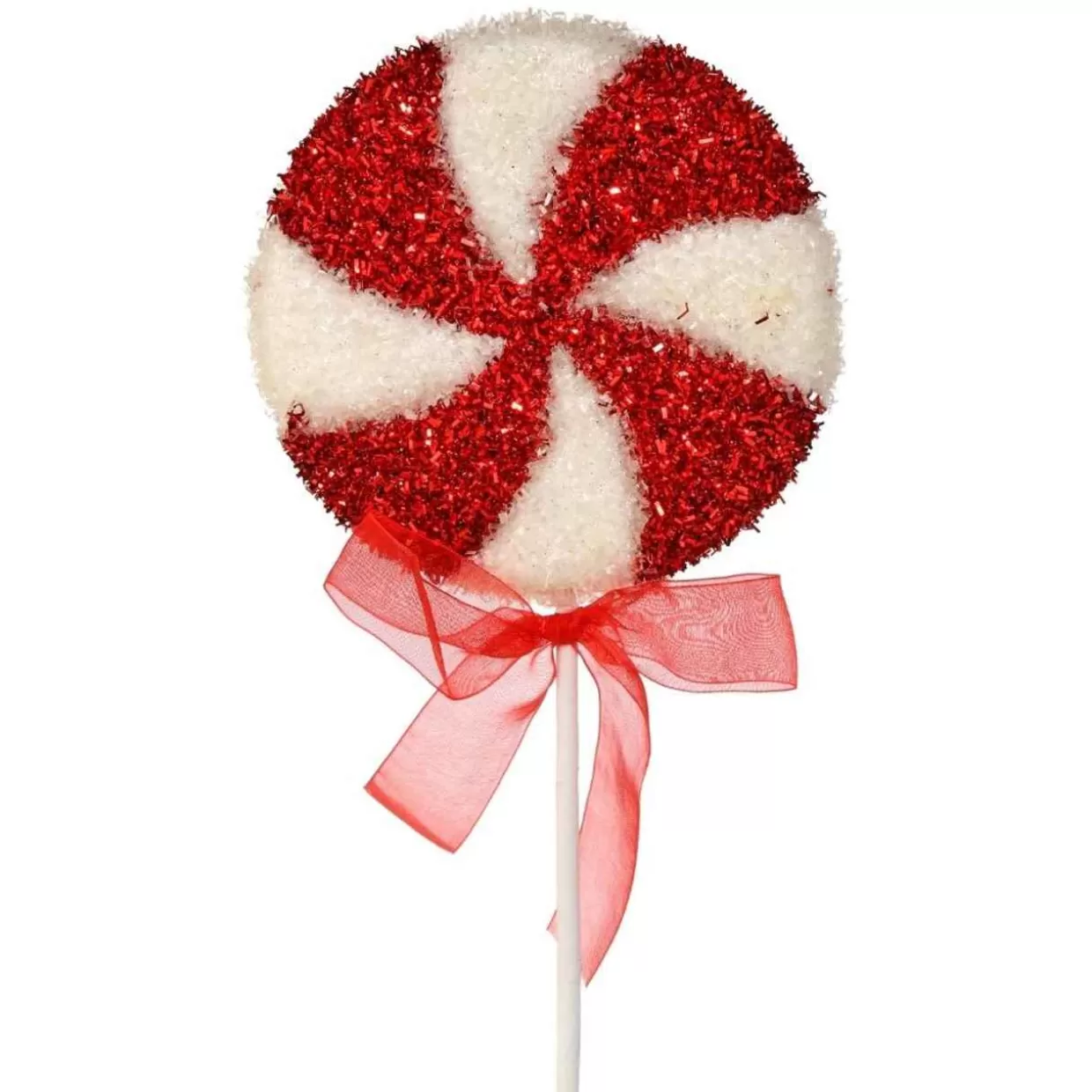 * 17" Sparkle Candy Swirl Disc W/Bow Lollipop* Tree Picks