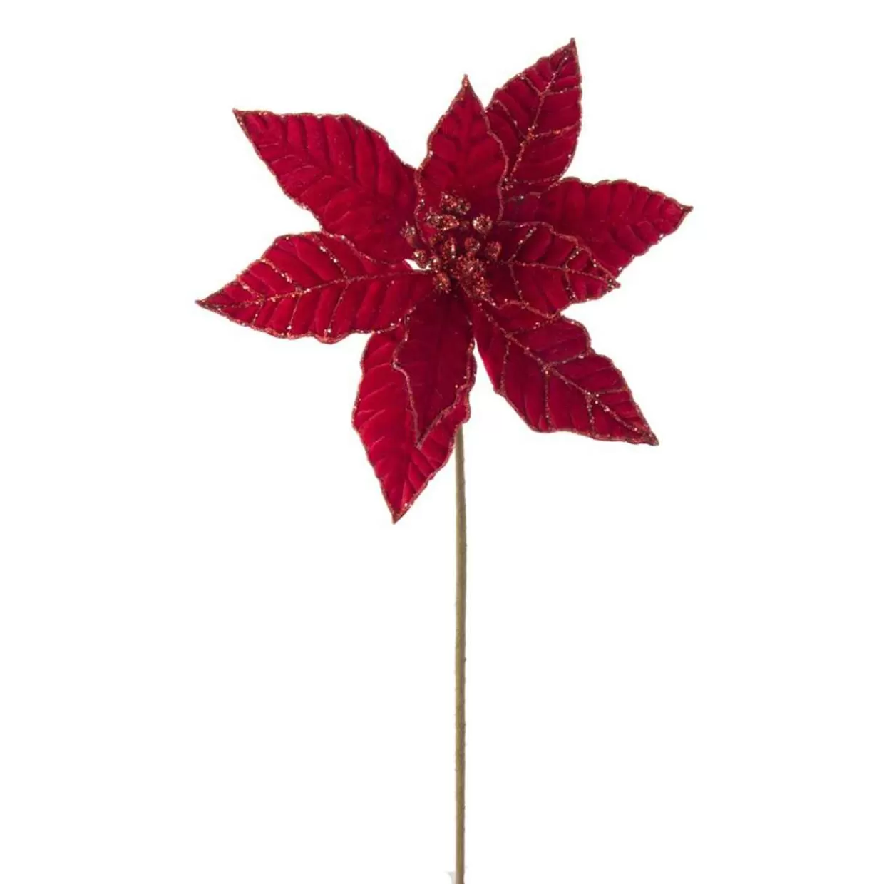 Kurt Adler 18" Red Ruby Poinsettia Pick* Tree Picks