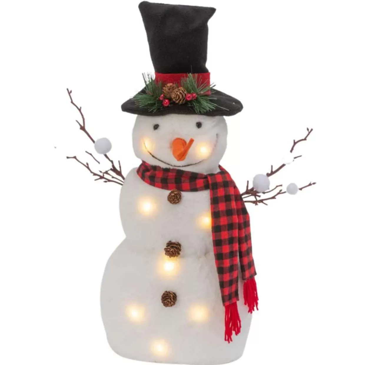 Lumineo 21.7" Light-Up Faux Fur Snowman* Figurines