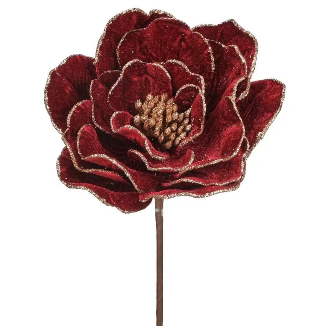 Kurt Adler 24" Beaded Edge Velvet Peony Stem* Tree Picks