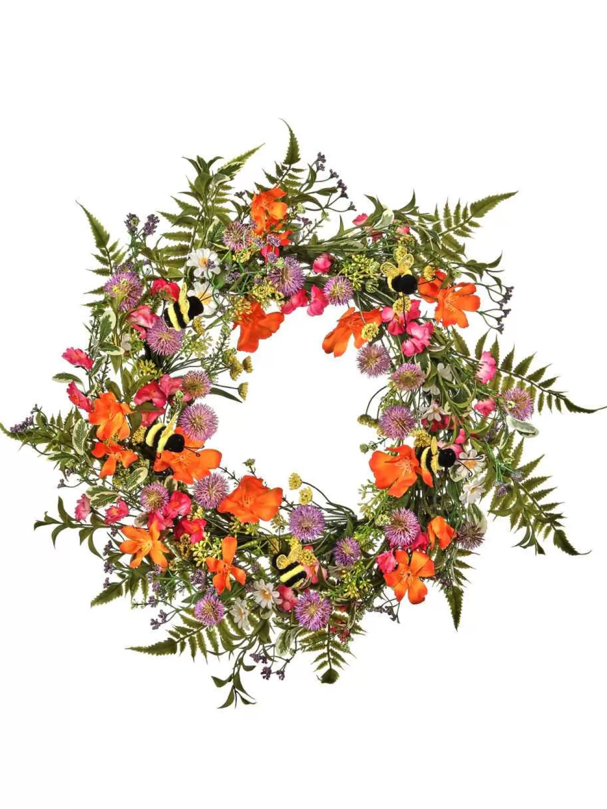 * 24" Summer Bloom With Bee Wreath* Summer