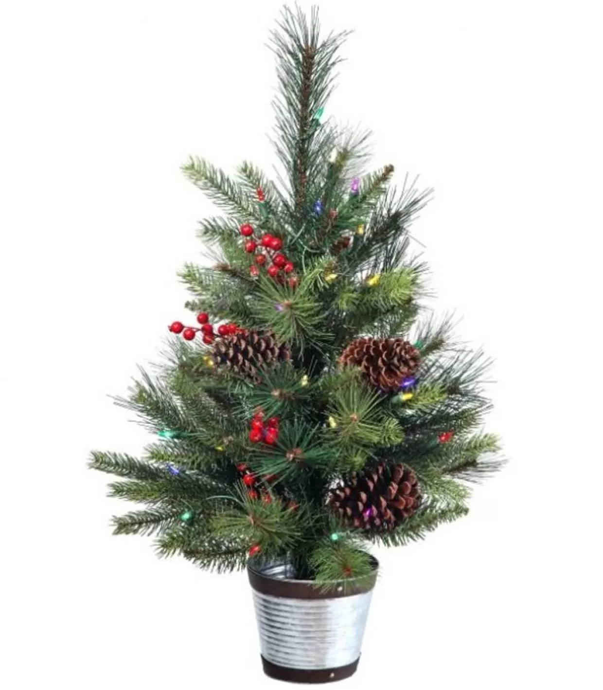 Lumineo 26" Led Potted Forrest Berry Fir Tree* Tabletop Trees