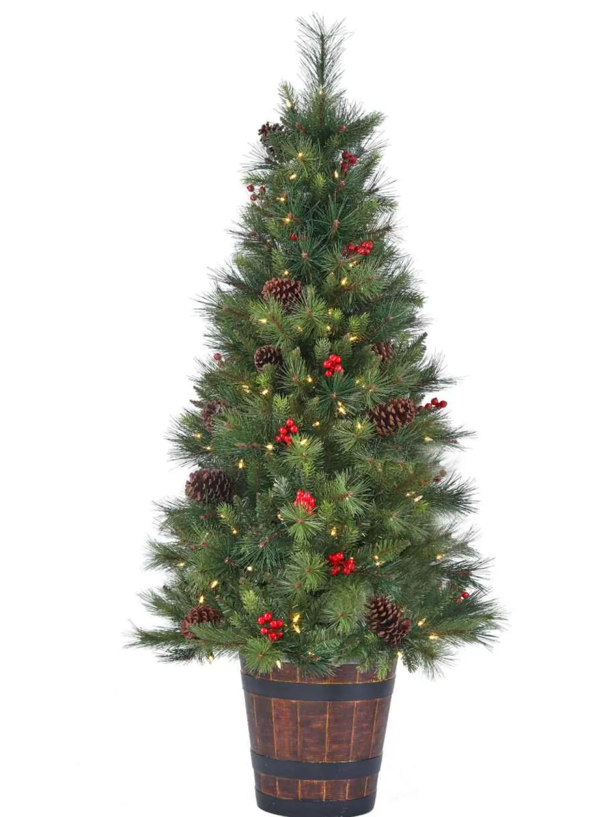 * 30" Led Potted Forrest Berry Fir Tree* Tabletop Trees