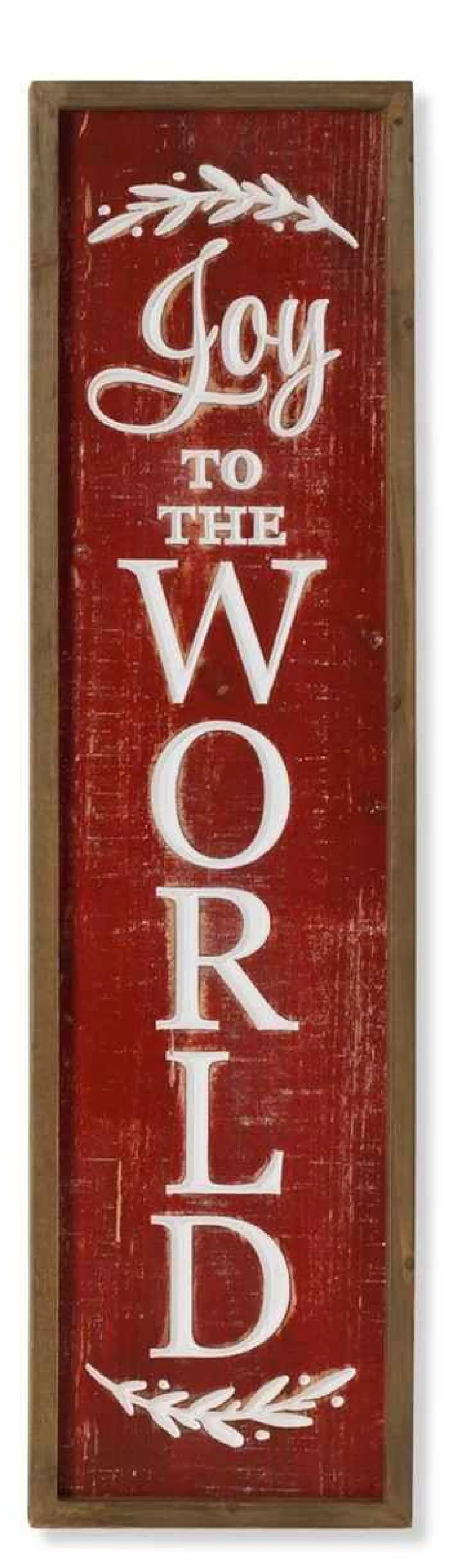 * 31.5" Wooden Porch Sign With Insignia "Joy To The World"* Wooden Signs