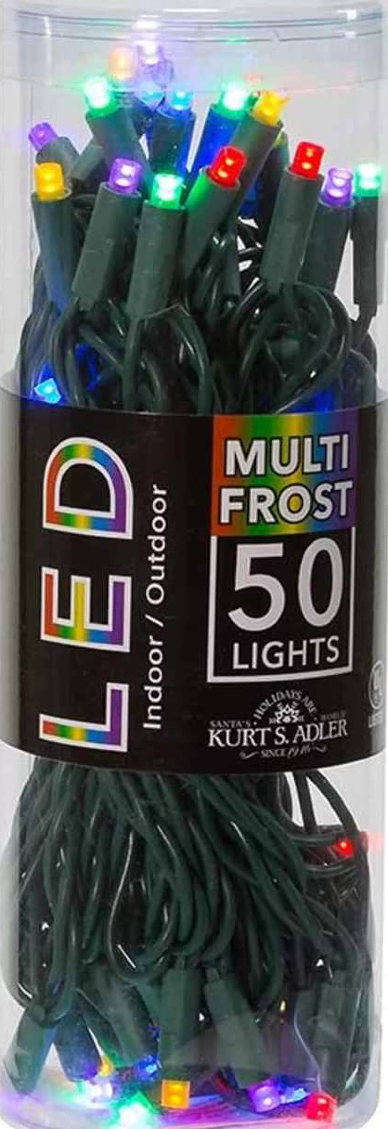 Kurt Adler 50 Led 5Mm Multi-Color Frost Lights Green Wire* Kurt Adler Lights
