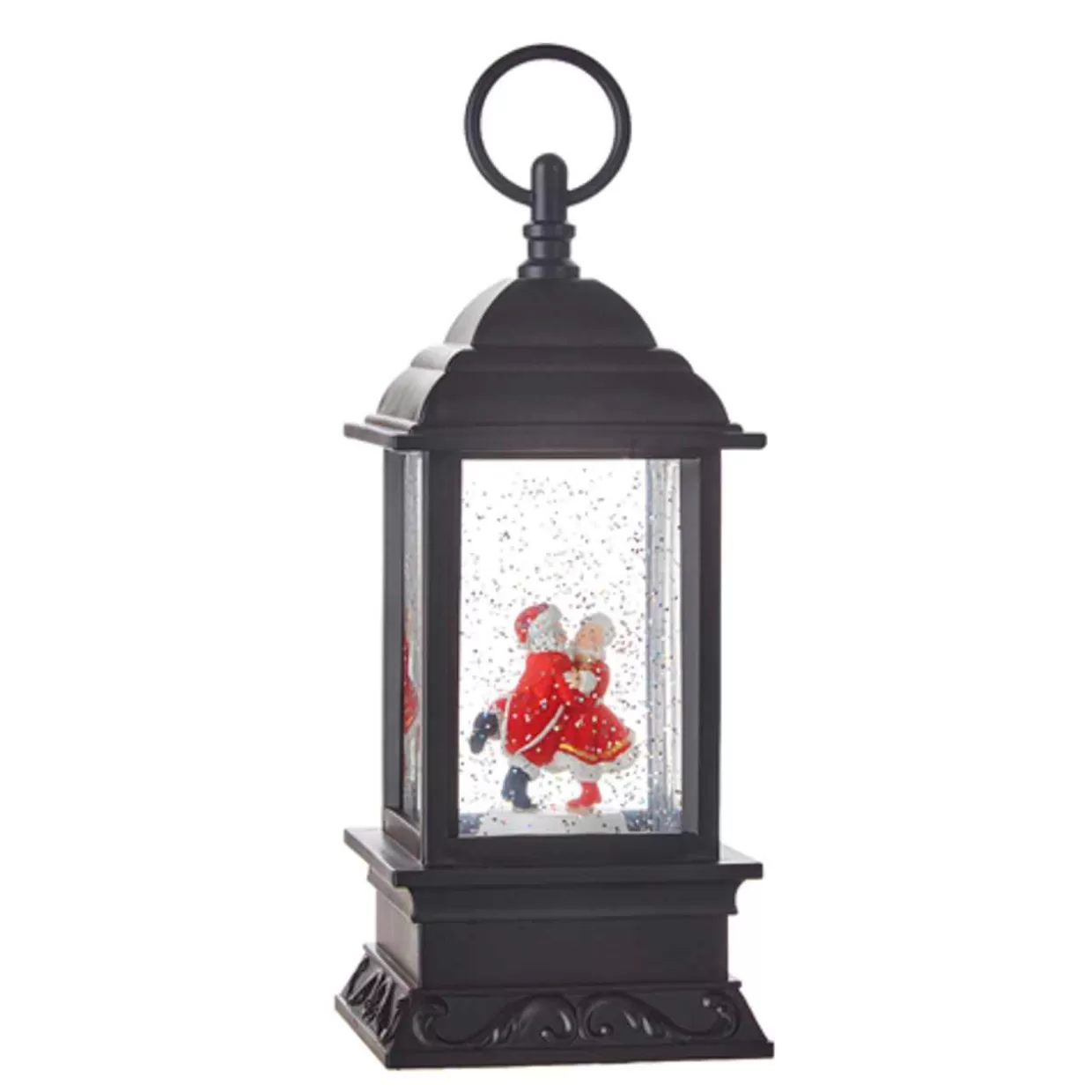 Byers Choice 9.5" Dancing Mr. And Mrs. Claus Musical Lighted Water Lantern* Lit Water Globes
