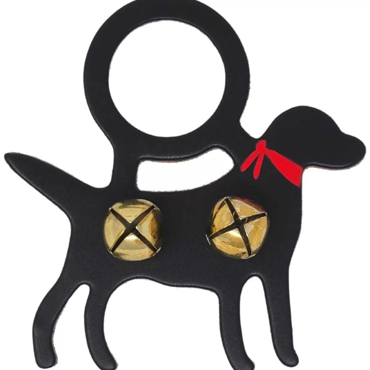 * Black Labrador With Scarf Sleigh Bell Door Hanger* Christmas Bells