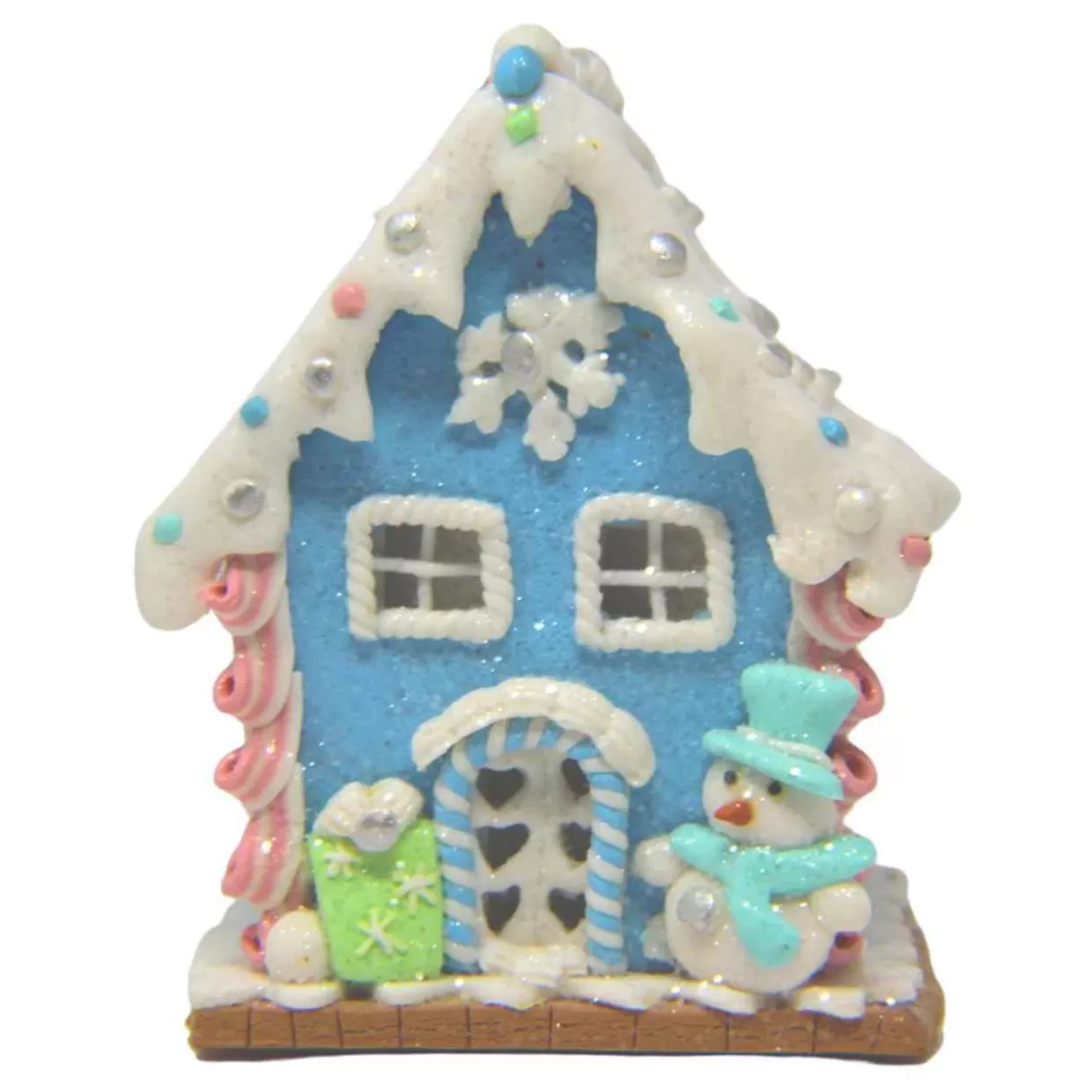 Kurt Adler Blue Clay Dough Gingerbread House* Figurines