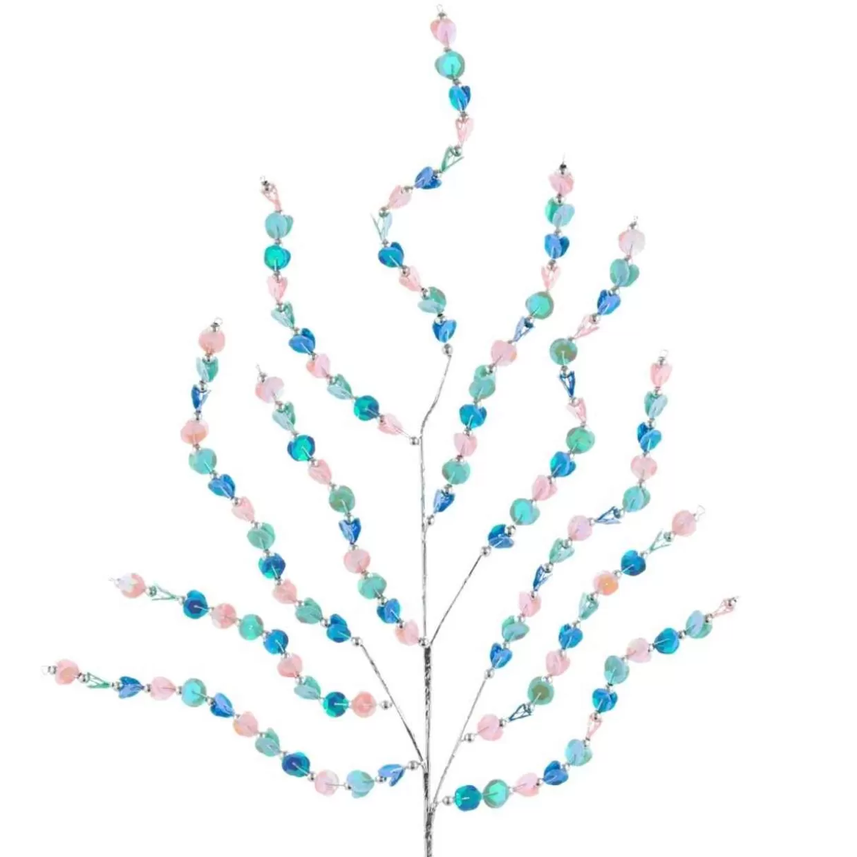 Kurt Adler Blue, Green And Pink Sequined Branch* Tree Picks