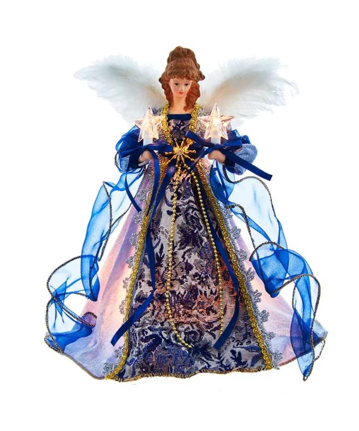 Kurt Adler Blue With Gold Trim Angel Treetop* Tree Toppers