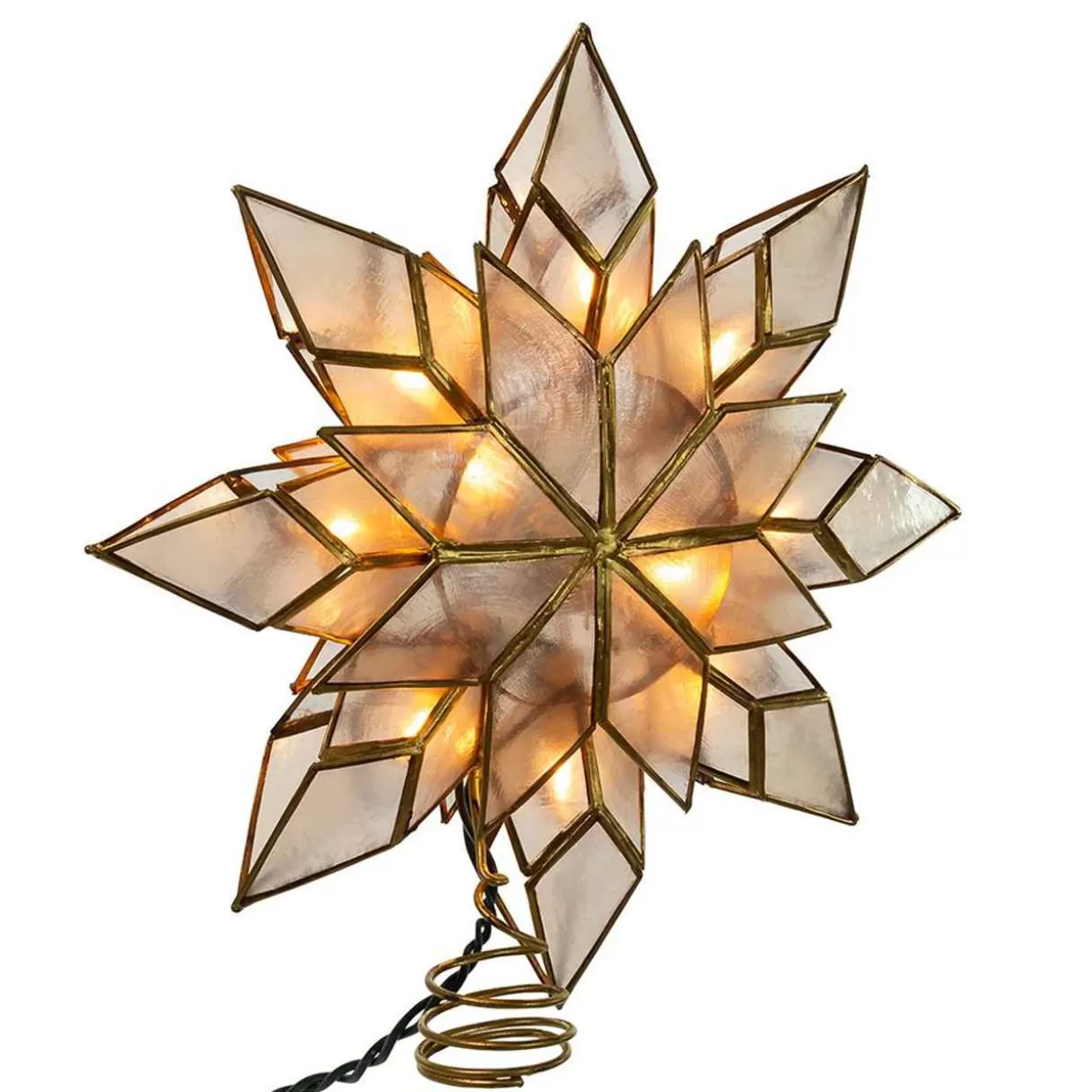 Kurt Adler Capiz Clear Star Lighted Treetop* Tree Toppers