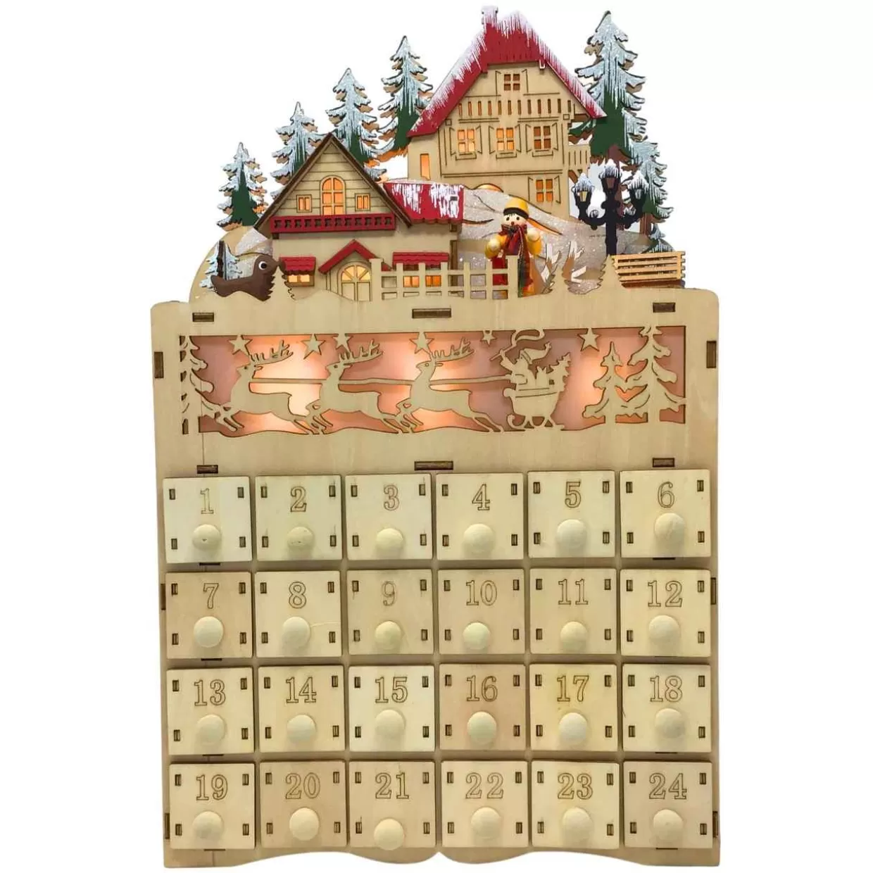 Byers Choice Christmas Village Led Wood Advent Calendar* Advent Calendars