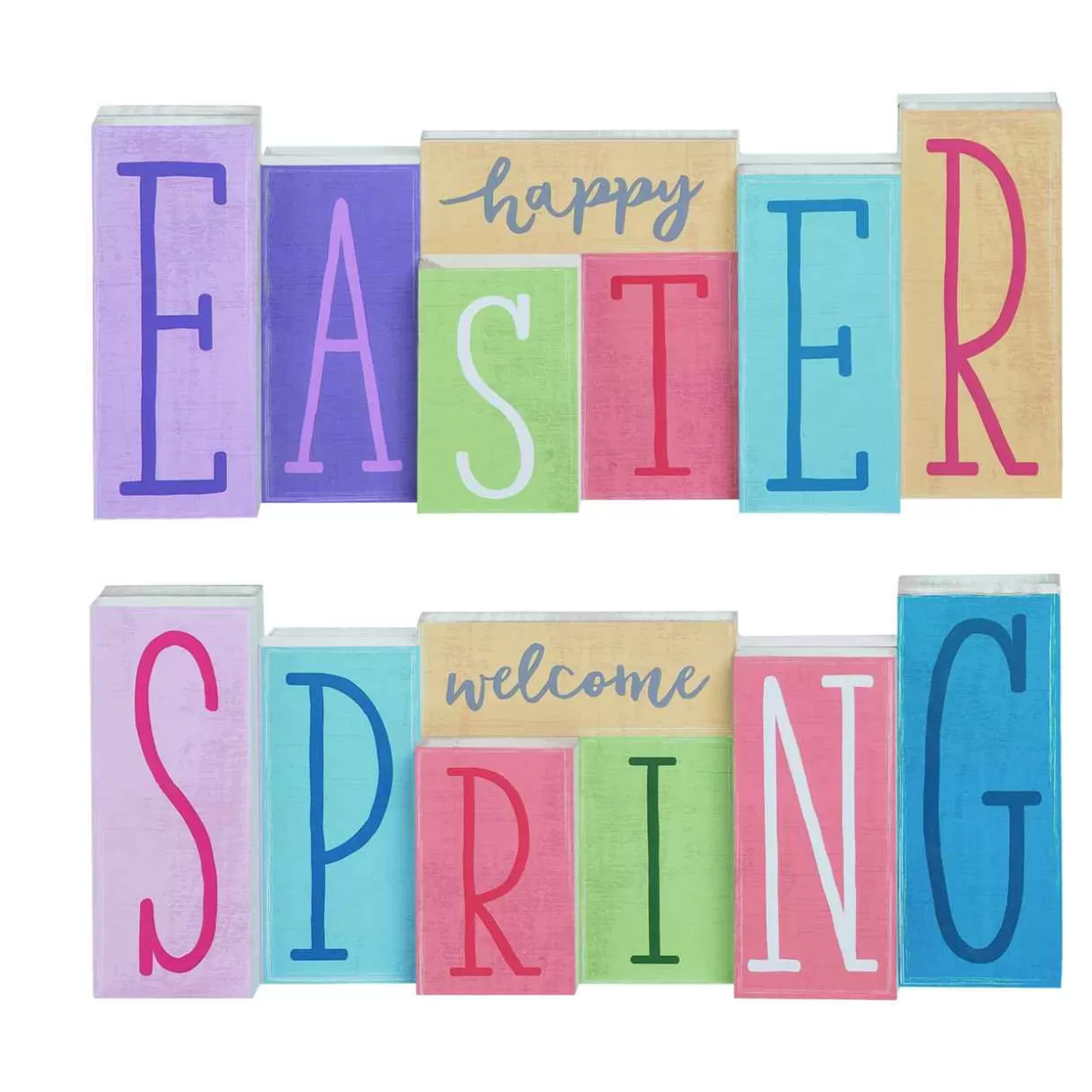 Byers Choice Double-Sided Easter/Spring Wood Plaque* Easter And Spring