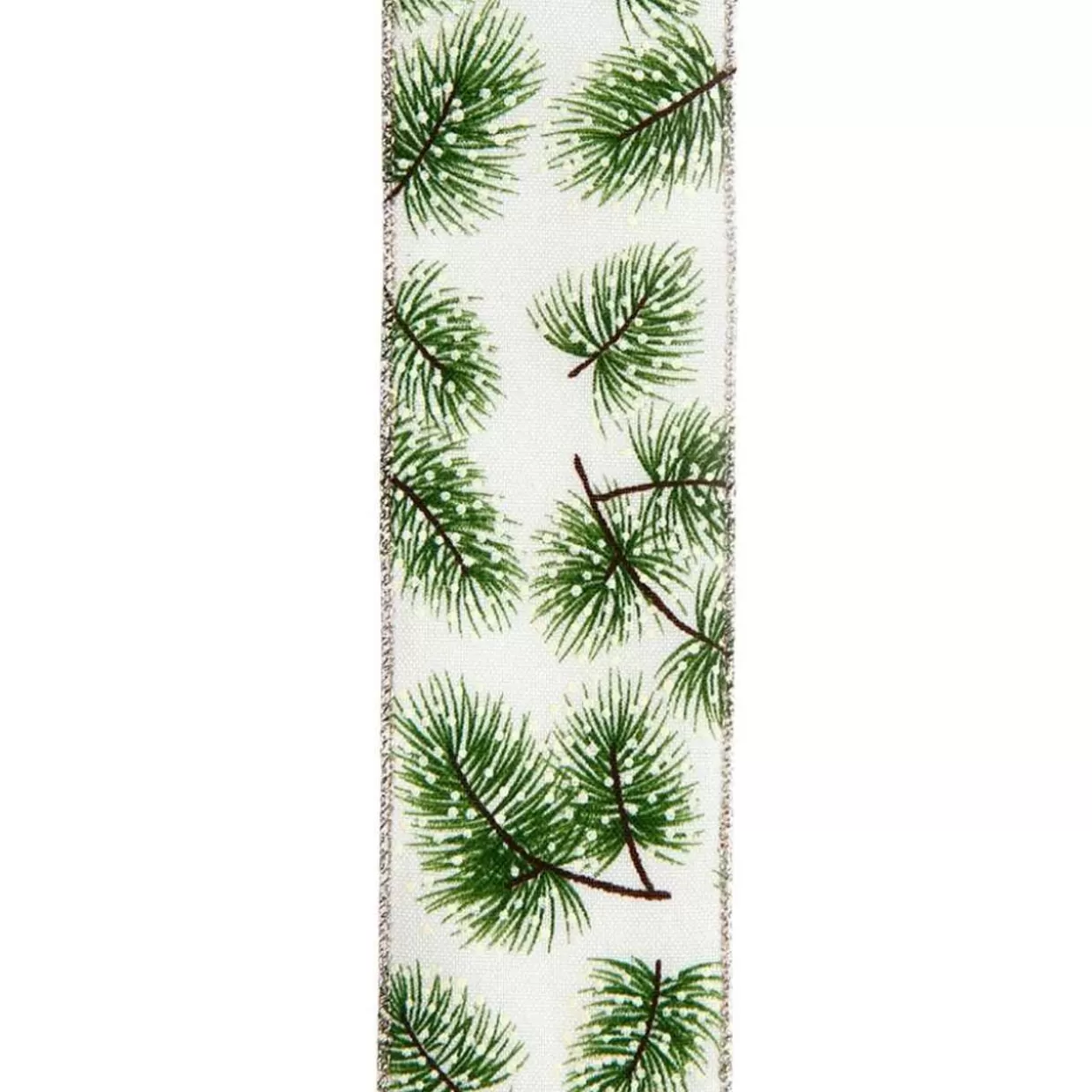 Kurt Adler Evergreen Branch Pattern Double Wire Ribbon* Ribbon