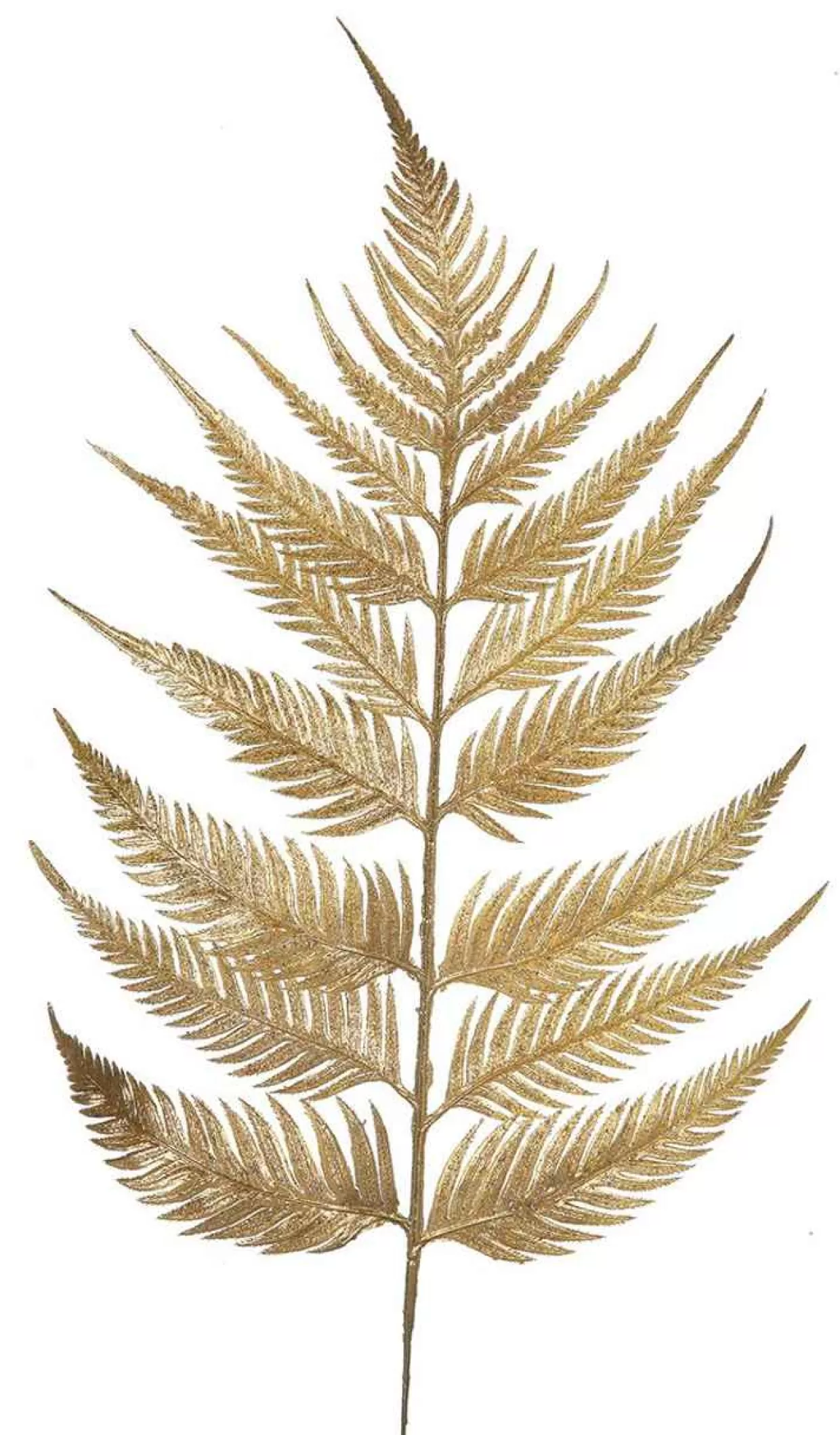 * Frosted Metallic Gold Fern Frond, 23 Inches* Tree Picks