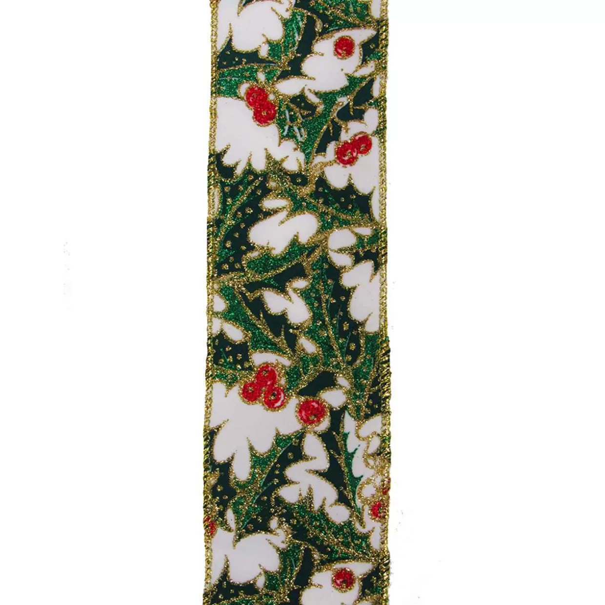 Kurt Adler Green And Gold Mistletoe Ribbon* Ribbon