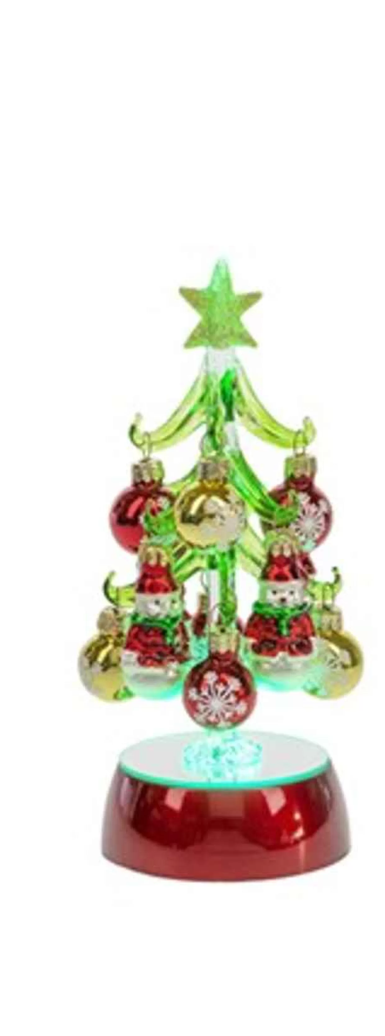 * Green Lit Up Christmas Tree With Ornament* Tabletop Trees