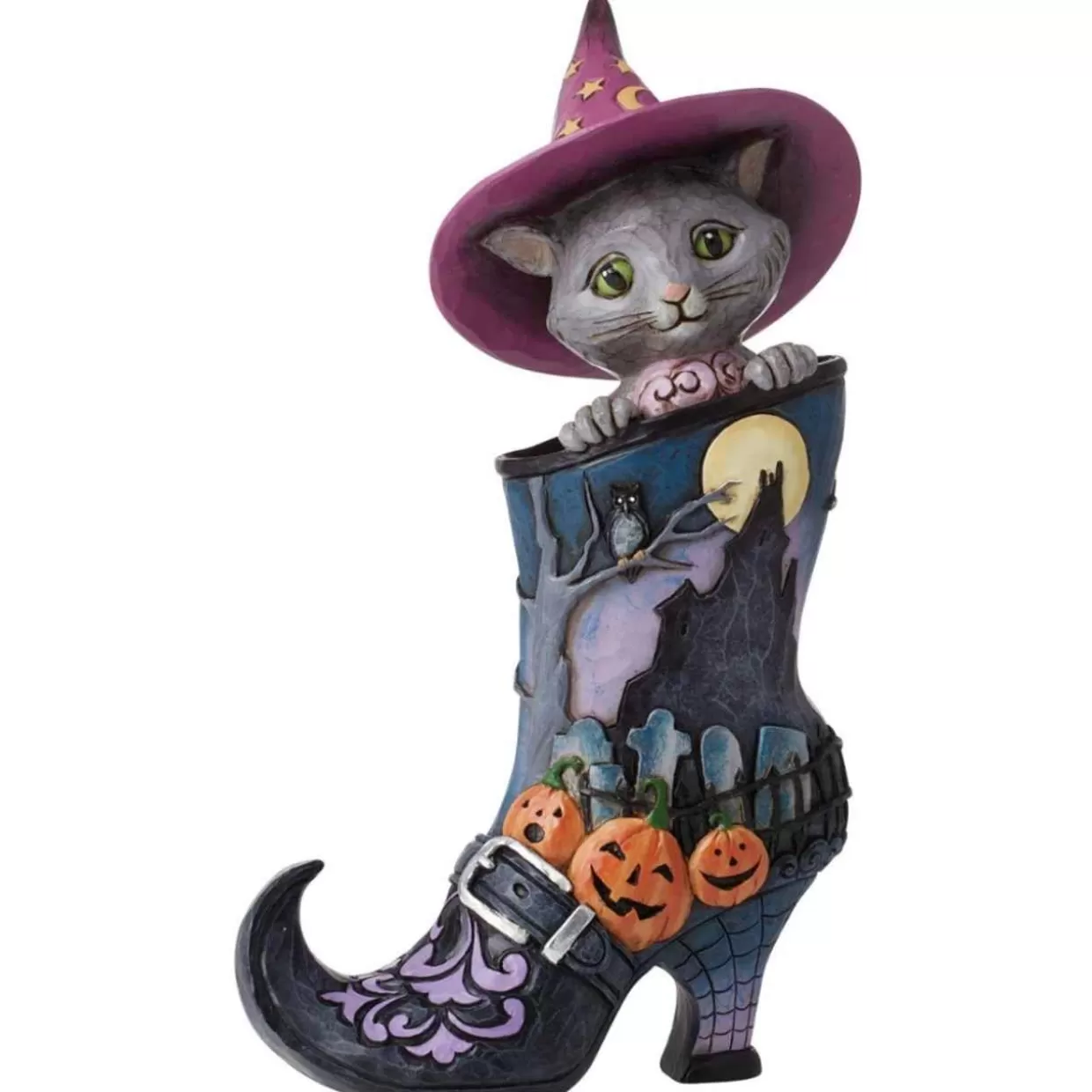 Jim Shore - Heartwood Creek - Witch's Boot With Black Cat Figurine* Halloween