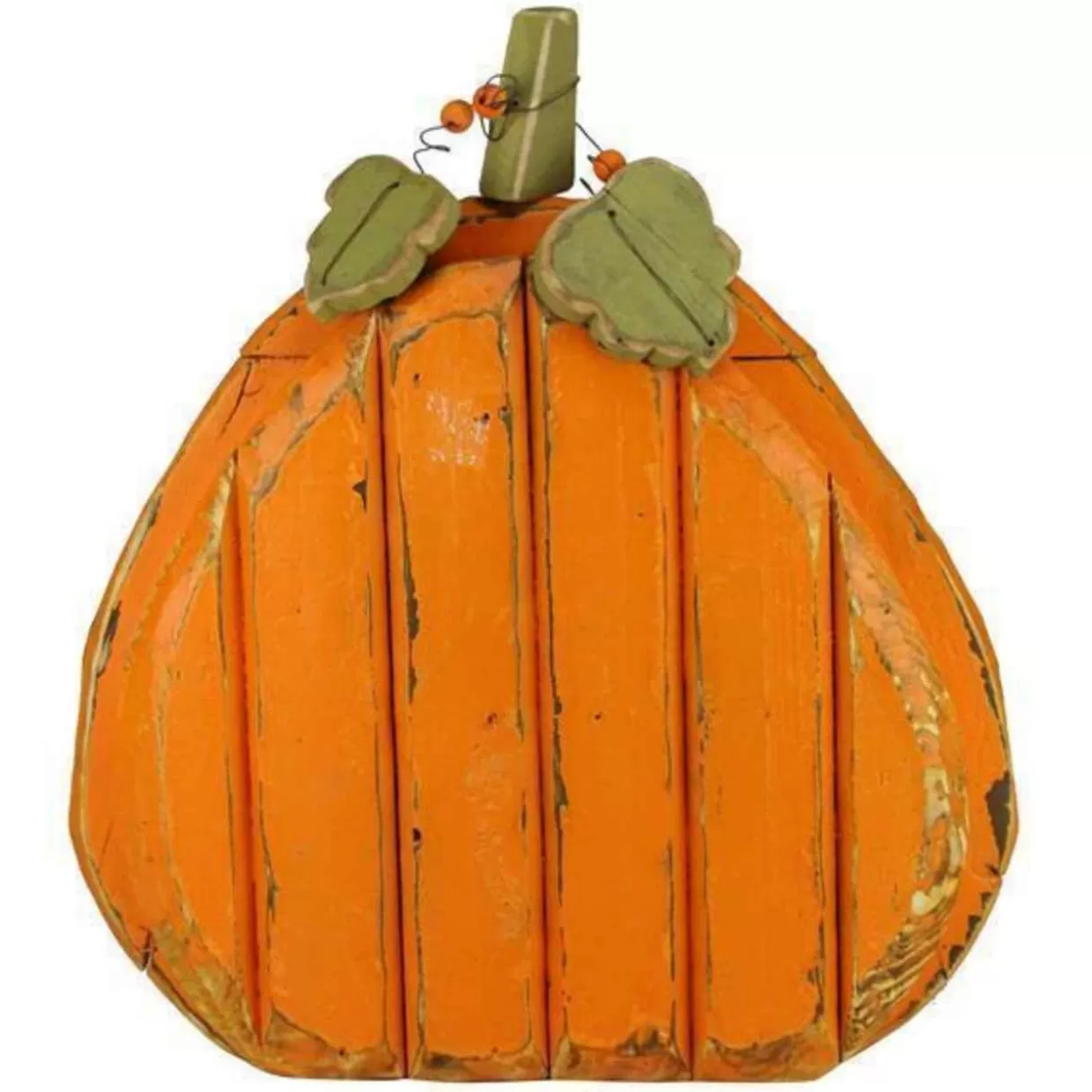 Stony Creek Large Carved Wooden Jack-O-Lantern Pumpkin Halloween And Fall Decor* Figurines