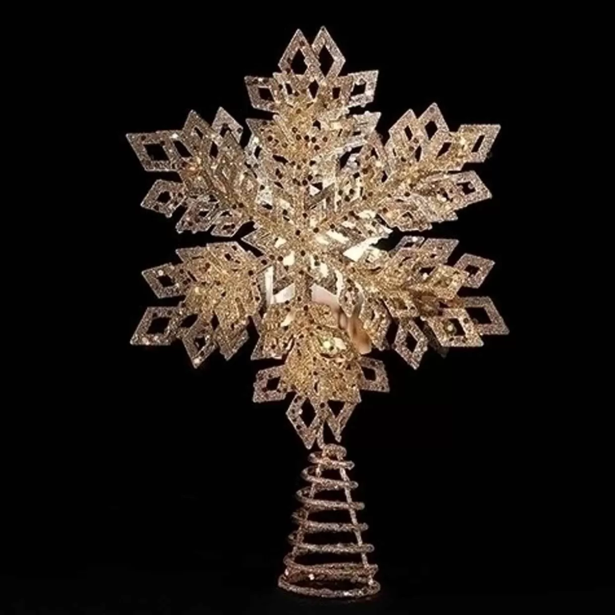 Kurt Adler Led Snowflake Treetop With Timer, Plug-In* Tree Toppers