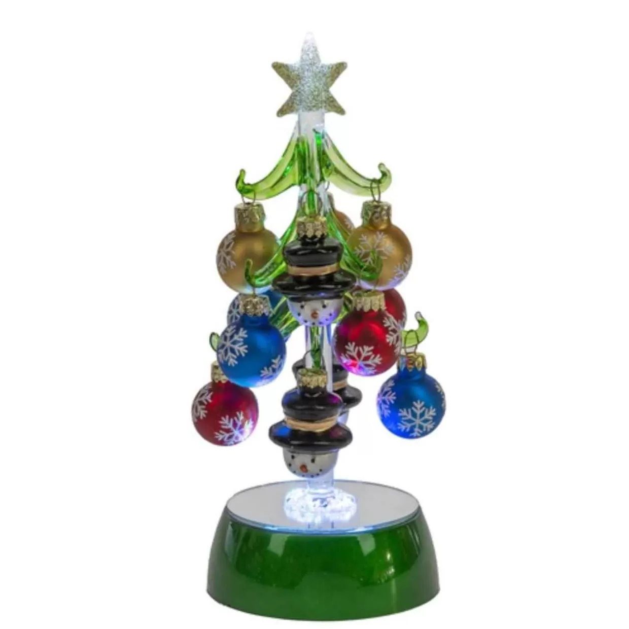 Department 56 Light Up Christmas Tree With Snowmen Ornaments* Tabletop Trees