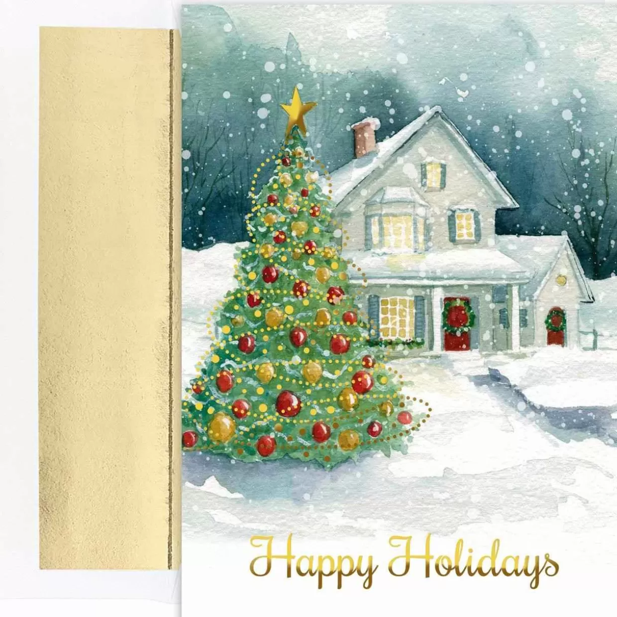 Kurt Adler Masterpiece Studios, Winter Cottage, 18 Boxed Greetings Cards* Cards