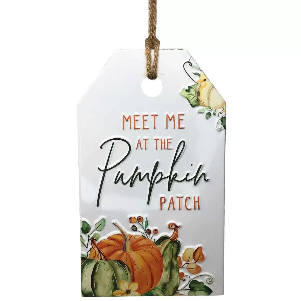 Kurt Adler Meet Me At The Pumpkin Patch Embossed Metal Hanging Sign* Thanksgiving & Fall