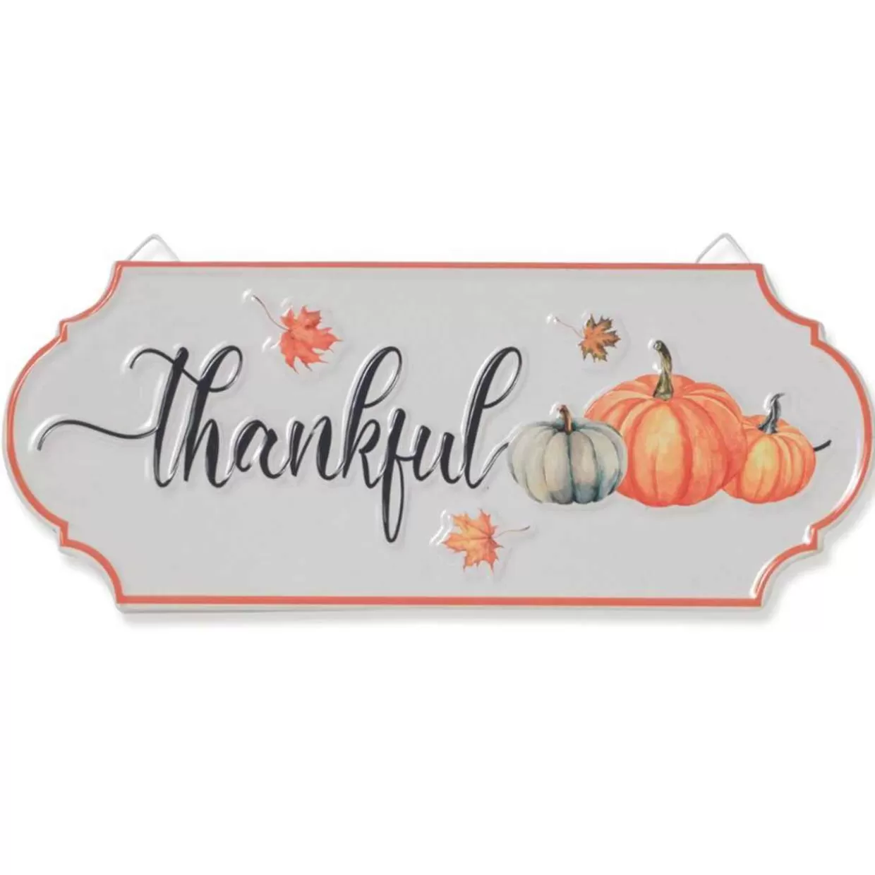 * Metal Wall Sign Embossed With The Word Thankful* Thanksgiving & Fall