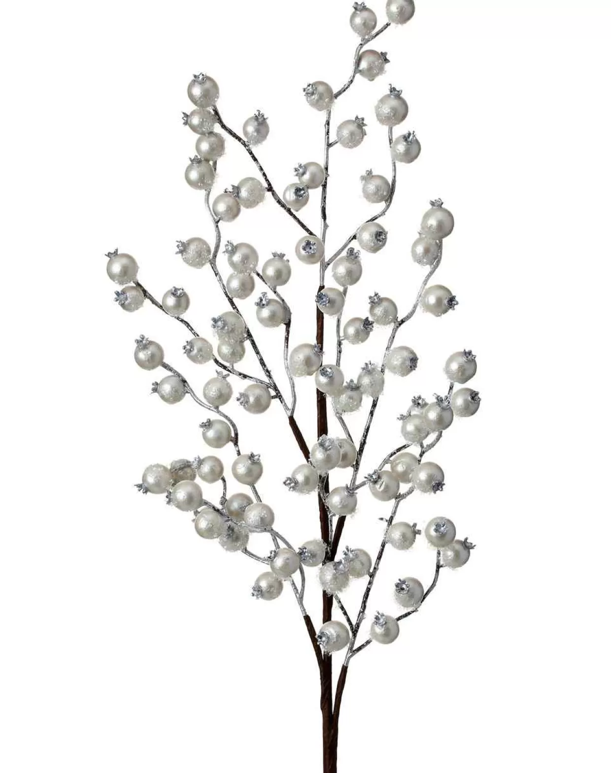 * Metallic Pearl White Tinsel Spray, 26 Inches* Tree Picks