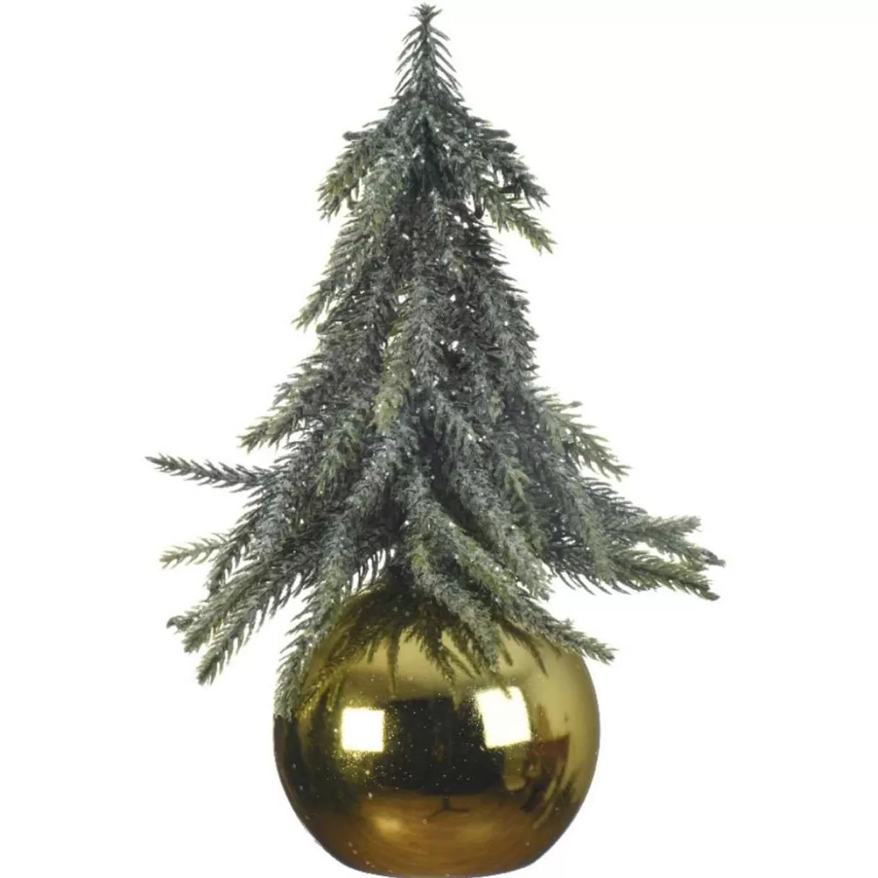 Kurt Adler Mini Glittered Tree On Gold Bauble* Tabletop Trees