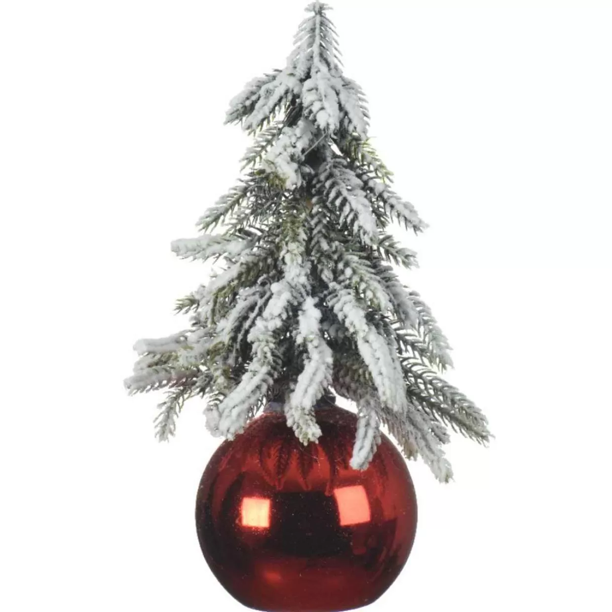 Lumineo Mini Snowy Tree On Red Bauble* Tabletop Trees