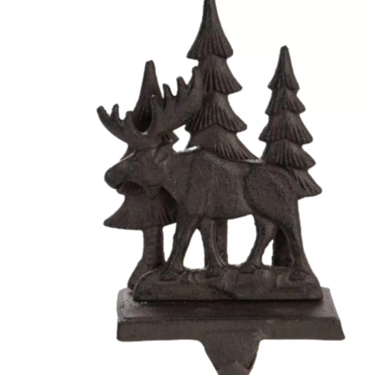 * Moose Christmas Stocking Holder With The Woods In The Background Made From Metal* Stocking Holders