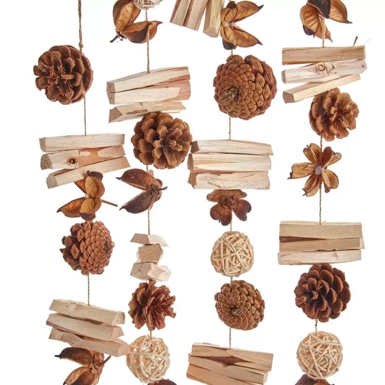 Kurt Adler Pinecone And Wood Garland* Garland