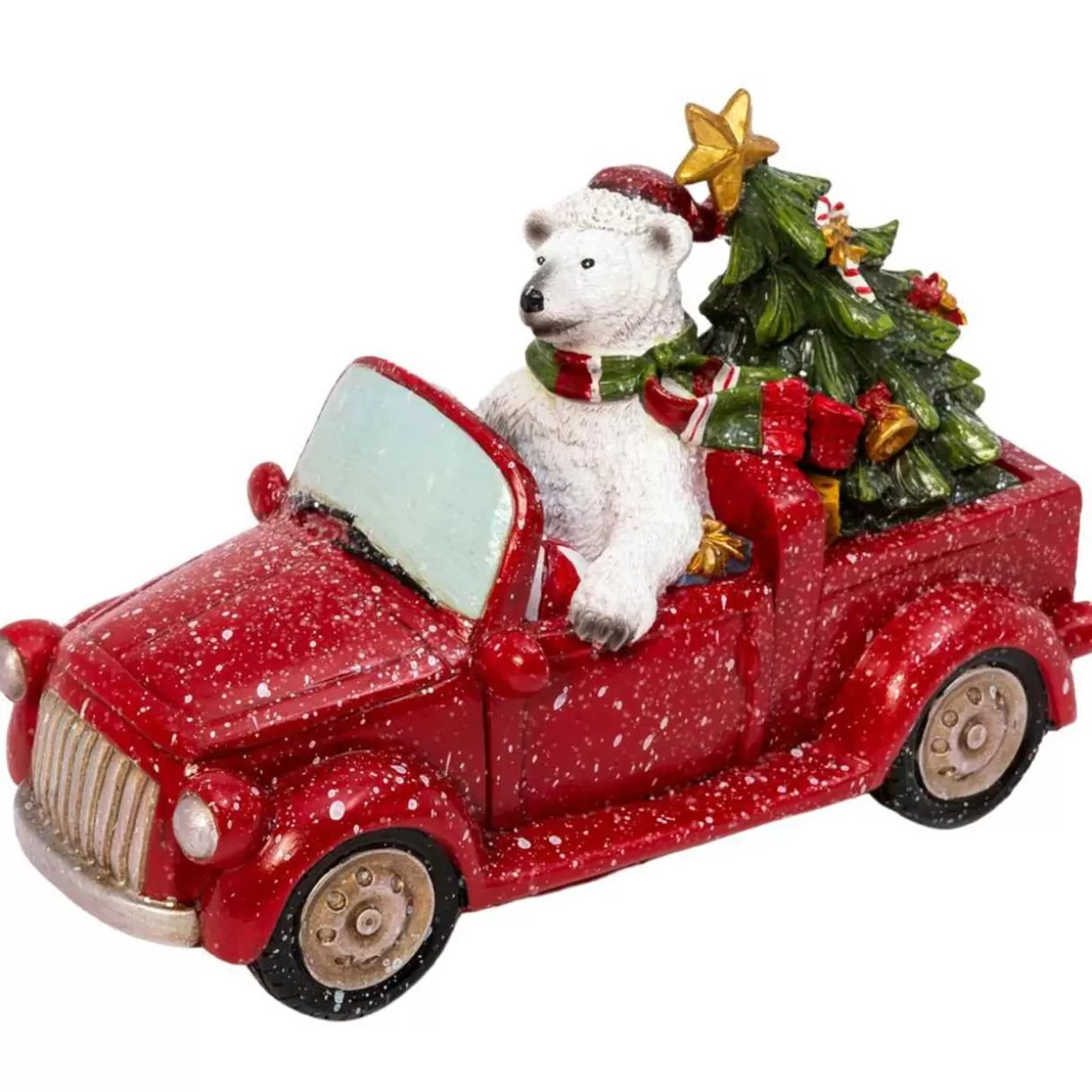 Hearts Gifts By Teresa Polar Bear Driving Red Truck Figurine* Figurines