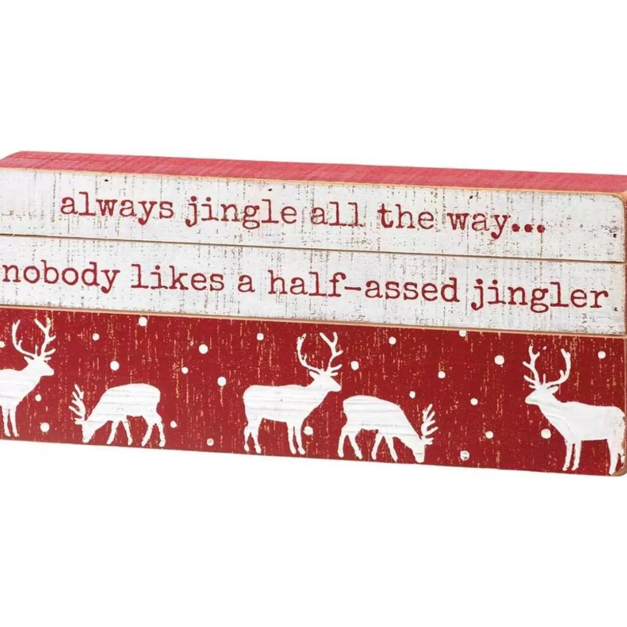* Primitives By Kathy Always Jingle All The Way Slat Box Sign* Wooden Signs