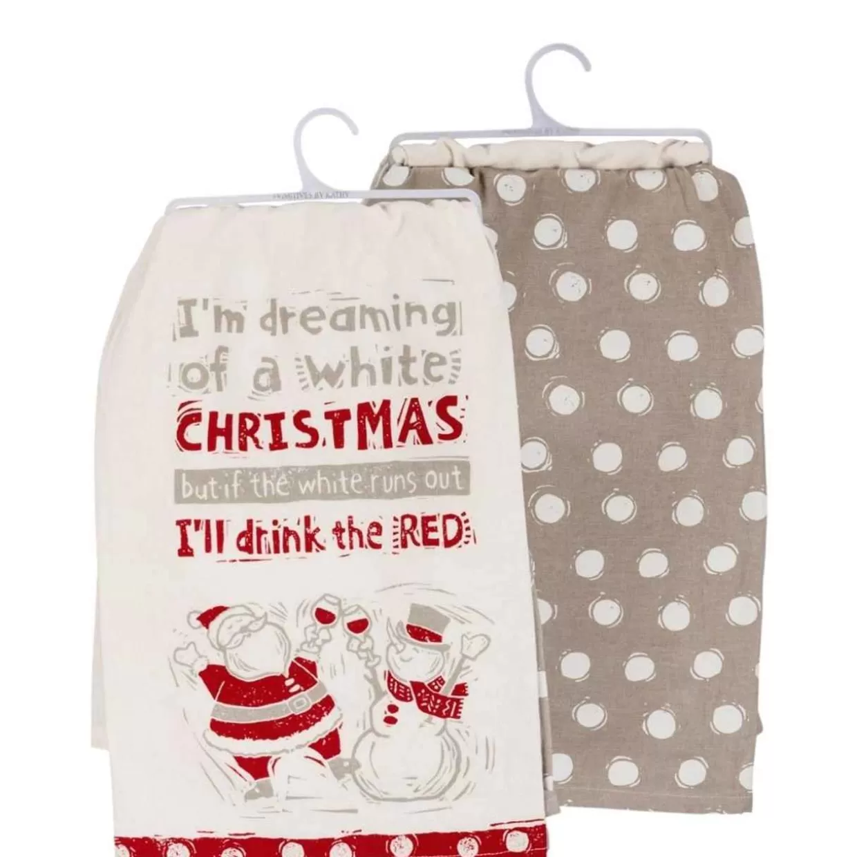 Snowbabies Primitives By Kathy Kitchen Dish Towel Set, Set Of 2, White Christmas* Table & Glassware