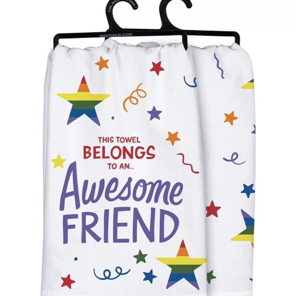 * Primitives By Kathy This Towel Belongs To An ... Awesome Friend Decorative Kitchen Towel* Table & Glassware