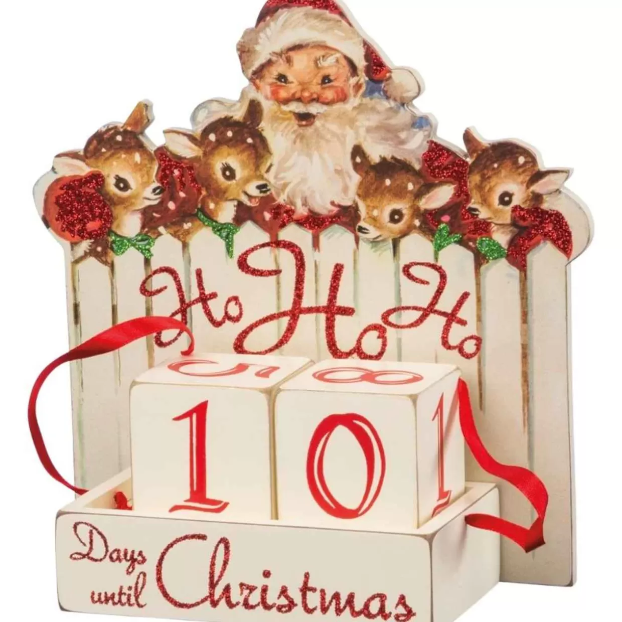 * Primitives By Kathy Vintage Christmas Wood Countdown Box, Ho* Wooden Signs
