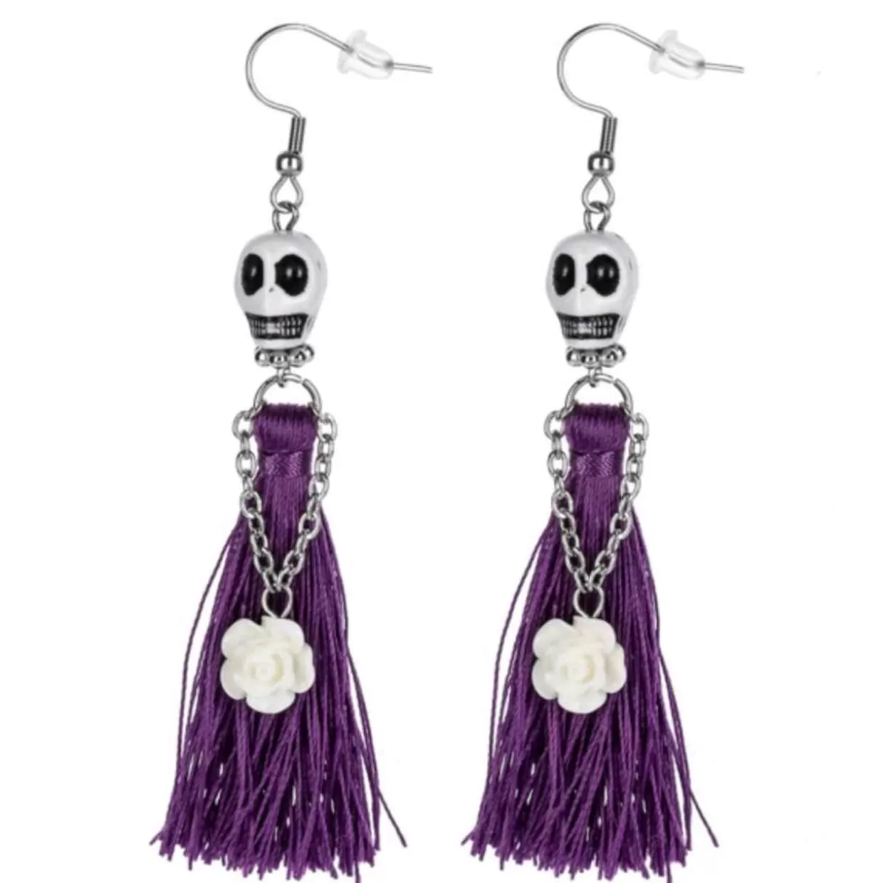 * Purple Dia De Los Muertos Tassel Earring* Halloween