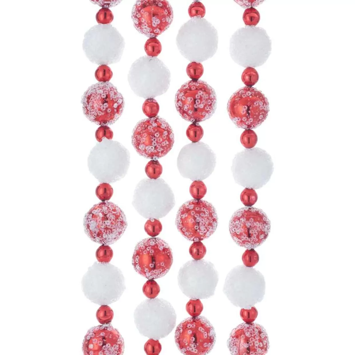 Kurt Adler Red And White Frosted Beaded Garland* Garland