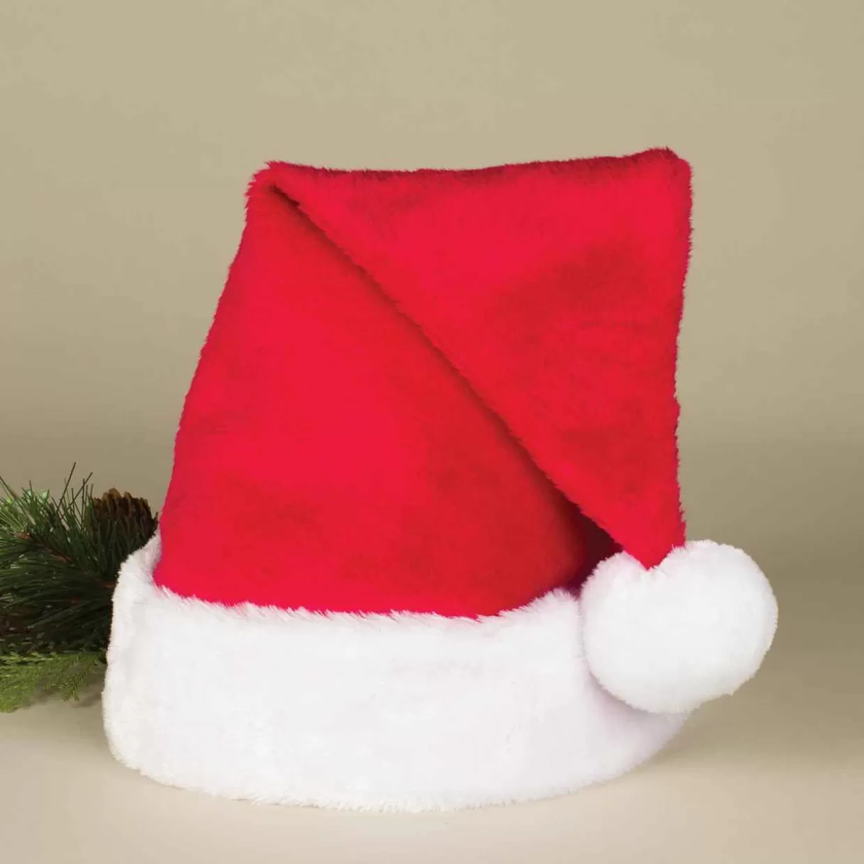 Kurt Adler Red Plush Velvet Santa Hat With White Cuff And Pom* Clothing