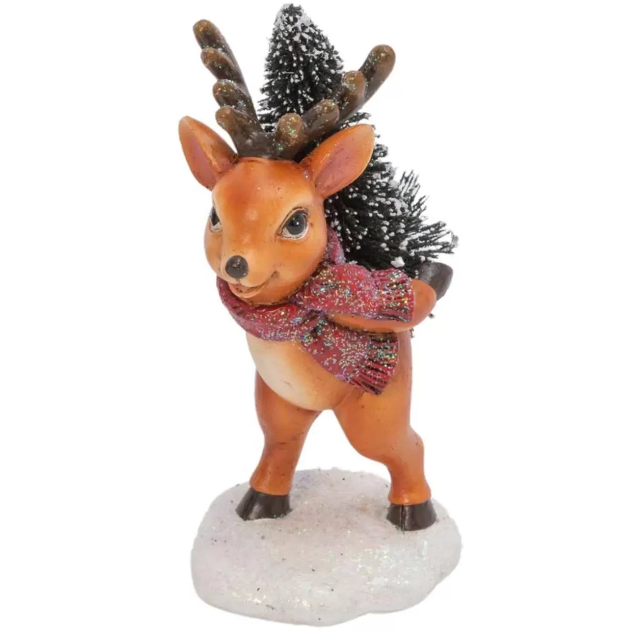 Lumineo Reindeer Wearing A Red Scarf And Carrying A Christmas Tree* Figurines