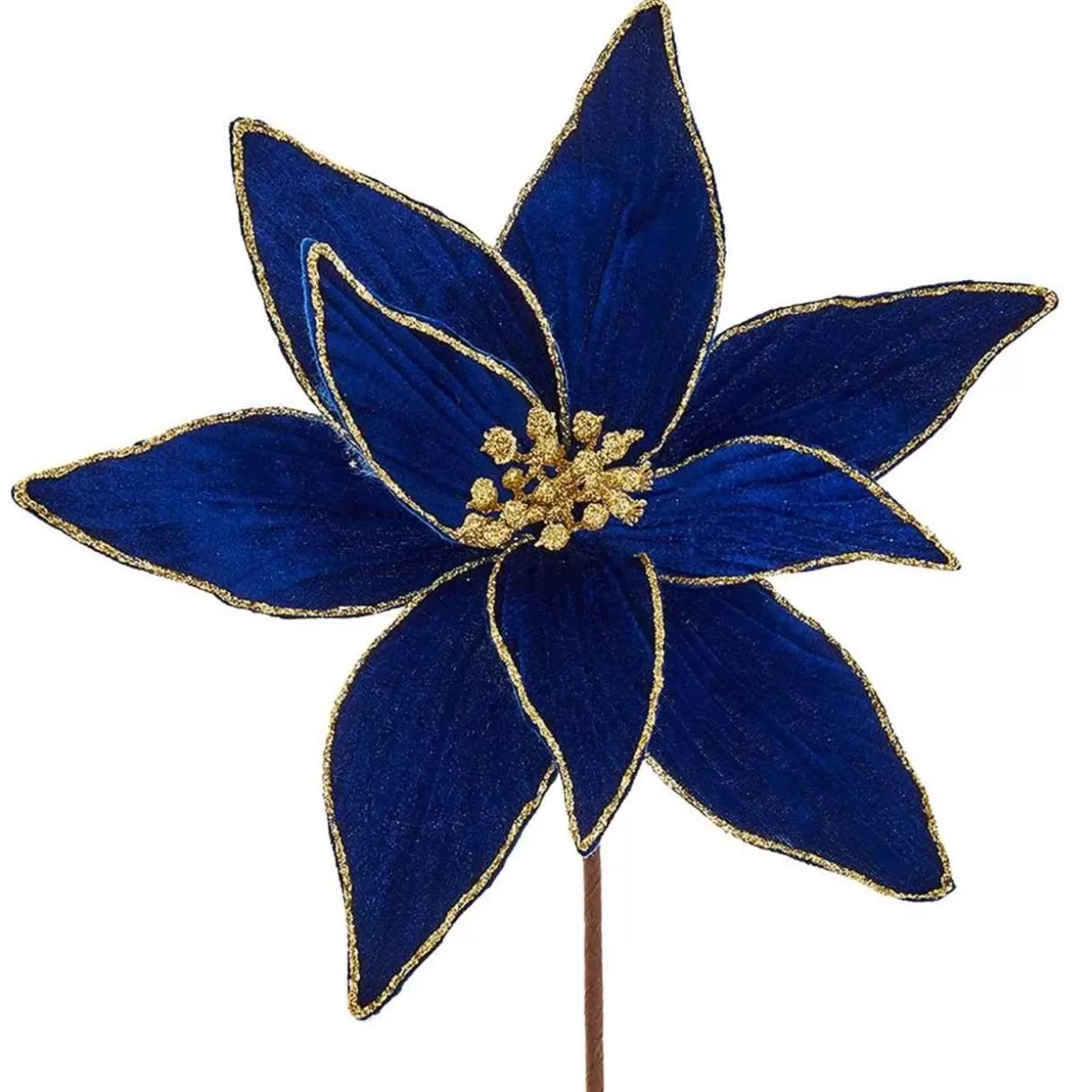 * Royal Blue And Gold Poinsettia* Tree Picks