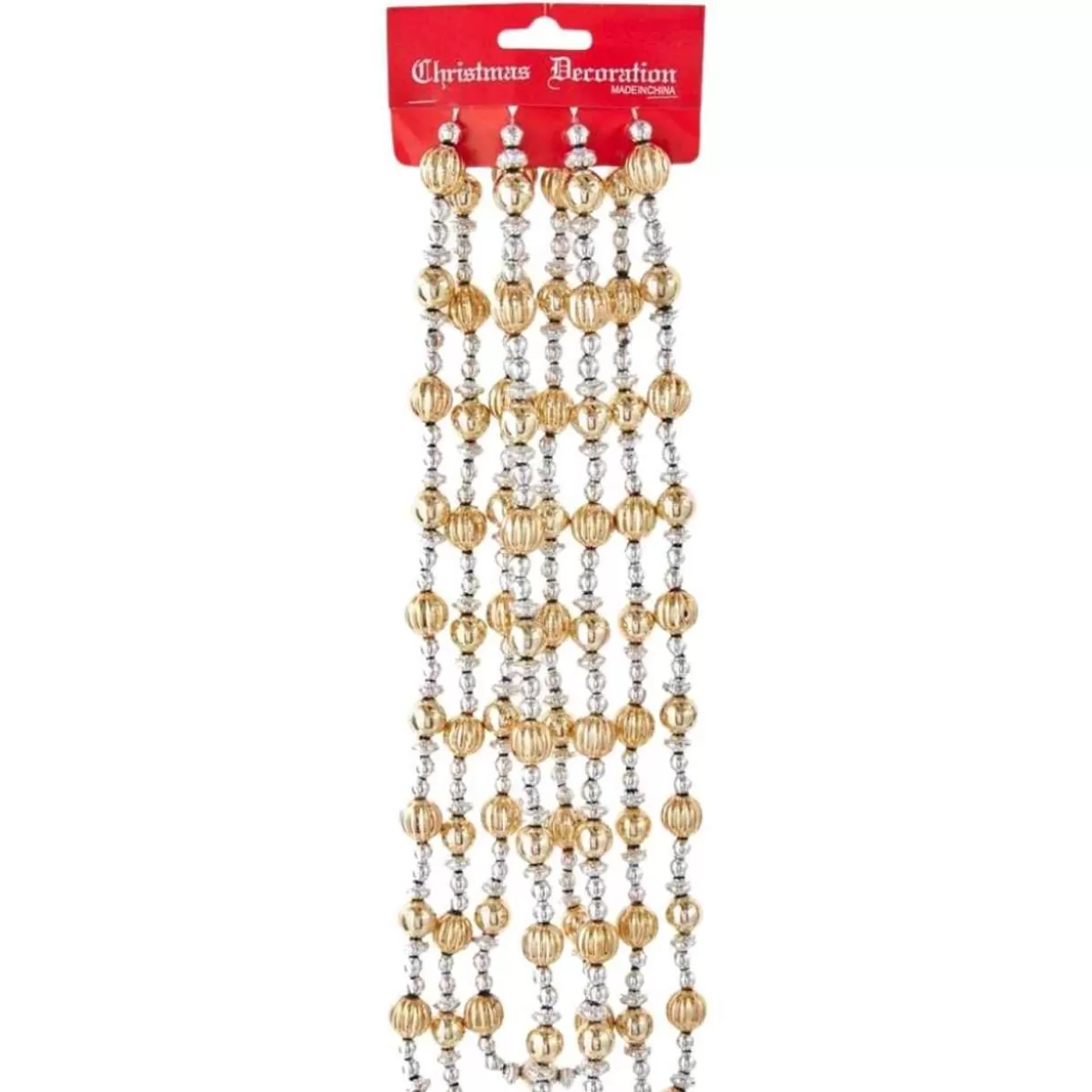 Kurt Adler Shiny Silver And Gold Beaded Garland* Garland