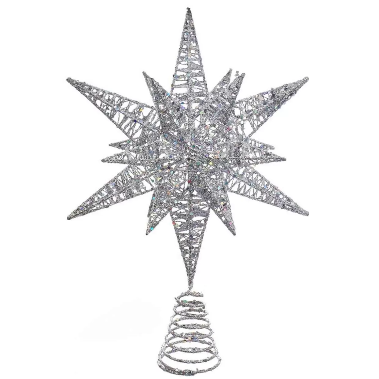 Kurt Adler Silver Glitter Star Tree Topper* Tree Toppers